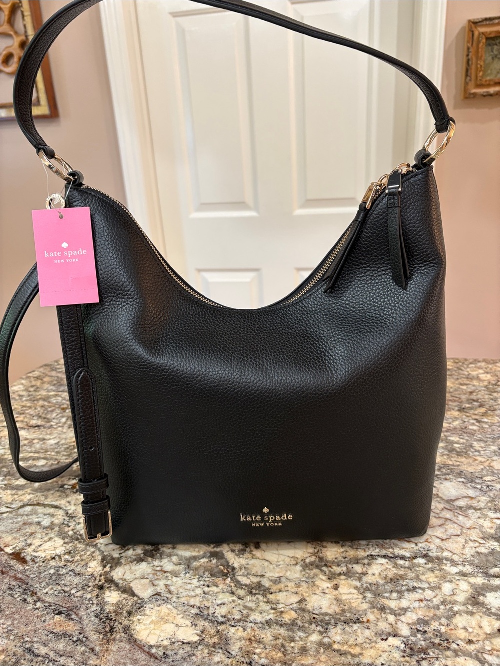 NWT Kate Spade Black Leather Shoulder Bag